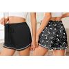 imageEkouaer Pajama Shorts For Women Soft Sleep Shorts Casual Lounge Pants Comfy Pj Pants with PocketsBlack and Moon