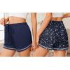 imageEkouaer Pajama Shorts For Women Soft Sleep Shorts Casual Lounge Pants Comfy Pj Pants with PocketsNavy and Star