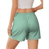 imageEkouaer Womens Pajama Shorts Soft Comfy Sleep Shorts Casual Elastic Waist Pj Short with PocketsGreen White Plaid