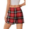 imageEkouaer Womens Pajama Shorts Soft Comfy Sleep Shorts Casual Elastic Waist Pj Short with PocketsRed Plaid