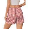 imageEkouaer Womens Pajama Shorts Soft Comfy Sleep Shorts Casual Elastic Waist Pj Short with PocketsRed White Plaid