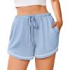 imageEkouaer Pajama Shorts For Women Soft Sleep Shorts Casual Lounge Pants Comfy Pj Pants with PocketsBlue