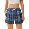 imageEkouaer Womens Pajama Shorts Soft Comfy Sleep Shorts Casual Elastic Waist Pj Short with PocketsBlue Plaid