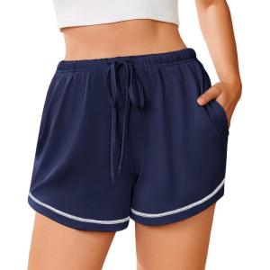 imageEkouaer Pajama Shorts For Women Soft Sleep Shorts Casual Lounge Pants Comfy Pj Pants with PocketsNavy Blue