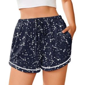 imageEkouaer Pajama Shorts For Women Soft Sleep Shorts Casual Lounge Pants Comfy Pj Pants with PocketsNavy Star