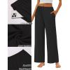 imageEkouaer Pajama Pants for Women Soft Comfy Pajama Bottoms Casual Stretch Wide Leg Pants with PocketsBlack