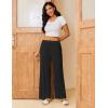 imageEkouaer Pajama Pants for Women Soft Comfy Pajama Bottoms Casual Stretch Wide Leg Pants with PocketsBlack
