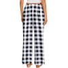 imageEkouaer Pajama Pants for Women Soft Comfy Pajama Bottoms Casual Stretch Wide Leg Pants with PocketsBlack White Plaid