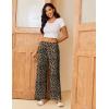 imageEkouaer Pajama Pants for Women Soft Comfy Pajama Bottoms Casual Stretch Wide Leg Pants with PocketsLeopard Print