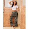 imageEkouaer Pajama Pants for Women Soft Comfy Pajama Bottoms Casual Stretch Wide Leg Pants with PocketsLeopard Print