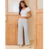 imageEkouaer Pajama Pants for Women Soft Comfy Pajama Bottoms Casual Stretch Wide Leg Pants with PocketsLight Grey