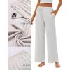 imageEkouaer Pajama Pants for Women Soft Comfy Pajama Bottoms Casual Stretch Wide Leg Pants with PocketsLight Grey