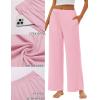 imageEkouaer Pajama Pants for Women Soft Comfy Pajama Bottoms Casual Stretch Wide Leg Pants with PocketsLight Pink