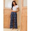 imageEkouaer Pajama Pants for Women Soft Comfy Pajama Bottoms Casual Stretch Wide Leg Pants with PocketsNavy Print