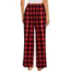 imageEkouaer Pajama Pants for Women Soft Comfy Pajama Bottoms Casual Stretch Wide Leg Pants with PocketsRed Black Plaid