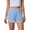 imageEkouaer Pajama Shorts Women Soft Sleep Shorts Casual Lounge Shorts Cute High Waist Pajama Bottom Comfy Split Side Pj BottomLight Blue