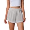 imageEkouaer Pajama Shorts Women Soft Sleep Shorts Casual Lounge Shorts Cute High Waist Pajama Bottom Comfy Split Side Pj BottomLight Grey