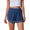 imageEkouaer Pajama Shorts Women Soft Sleep Shorts Casual Lounge Shorts Cute High Waist Pajama Bottom Comfy Split Side Pj BottomNavy Blue