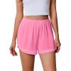 imageEkouaer Pajama Shorts Women Soft Sleep Shorts Casual Lounge Shorts Cute High Waist Pajama Bottom Comfy Split Side Pj BottomPink