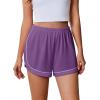 imageEkouaer Pajama Shorts Women Soft Sleep Shorts Casual Lounge Shorts Cute High Waist Pajama Bottom Comfy Split Side Pj BottomPurple