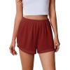 imageEkouaer Pajama Shorts Women Soft Sleep Shorts Casual Lounge Shorts Cute High Waist Pajama Bottom Comfy Split Side Pj BottomWine Red