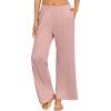 imageEkouaer Pajama Pants for Women Soft Comfy Pajama Bottoms Casual Stretch Wide Leg Pants with PocketsGray Pink