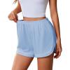 imageEkouaer Pajama Shorts Women Soft Sleep Shorts Casual Lounge Shorts Cute High Waist Pajama Bottom Comfy Split Side Pj BottomLight Blue