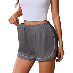 imageEkouaer Pajama Shorts Women Soft Sleep Shorts Casual Lounge Shorts Cute High Waist Pajama Bottom Comfy Split Side Pj BottomGrey