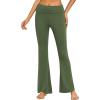 imageEkouaer Fold Over Yoga Pants for Women Flare Leggings Comfy Pajama Pants Lounge Bell Bottom PantsArmy Green