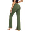 imageEkouaer Fold Over Yoga Pants for Women Flare Leggings Comfy Pajama Pants Lounge Bell Bottom PantsArmy Green