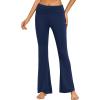 imageEkouaer Fold Over Yoga Pants for Women Flare Leggings Comfy Pajama Pants Lounge Bell Bottom PantsBlue Purple