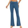 imageEkouaer Fold Over Yoga Pants for Women Flare Leggings Comfy Pajama Pants Lounge Bell Bottom PantsDark Blue