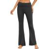 imageEkouaer Fold Over Yoga Pants for Women Flare Leggings Comfy Pajama Pants Lounge Bell Bottom PantsDark Grey