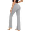 imageEkouaer Fold Over Yoga Pants for Women Flare Leggings Comfy Pajama Pants Lounge Bell Bottom PantsLight Grey