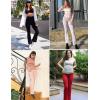 imageEkouaer Fold Over Yoga Pants for Women Flare Leggings Comfy Pajama Pants Lounge Bell Bottom PantsLight Grey