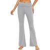 imageEkouaer Fold Over Yoga Pants for Women Flare Leggings Comfy Pajama Pants Lounge Bell Bottom PantsLight Grey