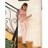 imageEkouaer Fold Over Yoga Pants for Women Flare Leggings Comfy Pajama Pants Lounge Bell Bottom PantsPink