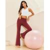 imageEkouaer Fold Over Yoga Pants for Women Flare Leggings Comfy Pajama Pants Lounge Bell Bottom PantsWine Red