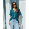 imageEkouaer Pajamas Set for Women 2 Piece Pjs Short Sleeve Sleepwear Button Down Lounge Shorts Sets SXXLBlue Green