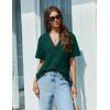 imageEkouaer Pajamas Set for Women 2 Piece Pjs Short Sleeve Sleepwear Button Down Lounge Shorts Sets SXXLDark Green