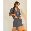 imageEkouaer Pajamas Set for Women 2 Piece Pjs Short Sleeve Sleepwear Button Down Lounge Shorts Sets SXXLGrey