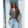 imageEkouaer Pajamas Set for Women 2 Piece Pjs Short Sleeve Sleepwear Button Down Lounge Shorts Sets SXXLGrey