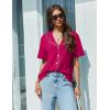 imageEkouaer Pajamas Set for Women 2 Piece Pjs Short Sleeve Sleepwear Button Down Lounge Shorts Sets SXXLRose Red