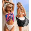 imageEkouaer 2 Pieces Women Beach Sarongs Sheer Cover Ups Chiffon Bikini Wrap Skirt for Swimwear SXXLBlackPink Blue Art Stripe