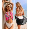 imageEkouaer 2 Pieces Women Beach Sarongs Sheer Cover Ups Chiffon Bikini Wrap Skirt for Swimwear SXXLBlackPink Yellow Art Stripe