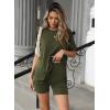 imageEkouaer Womens 2 Piece Lounge Set 2025 Summer Biker Shorts Set Outfits Short Sleeve Oversized Top Matching TracksuitArmy Green