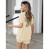 imageEkouaer Womens 2 Piece Lounge Set 2025 Summer Biker Shorts Set Outfits Short Sleeve Oversized Top Matching TracksuitBeige