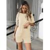 imageEkouaer Womens 2 Piece Lounge Set 2025 Summer Biker Shorts Set Outfits Short Sleeve Oversized Top Matching TracksuitBeige