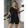 imageEkouaer Womens 2 Piece Lounge Set 2025 Summer Biker Shorts Set Outfits Short Sleeve Oversized Top Matching TracksuitBlack