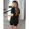 imageEkouaer Womens 2 Piece Lounge Set 2025 Summer Biker Shorts Set Outfits Short Sleeve Oversized Top Matching TracksuitBlack